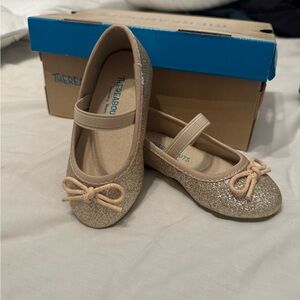 Gold Glitter Kids Ballet Flats